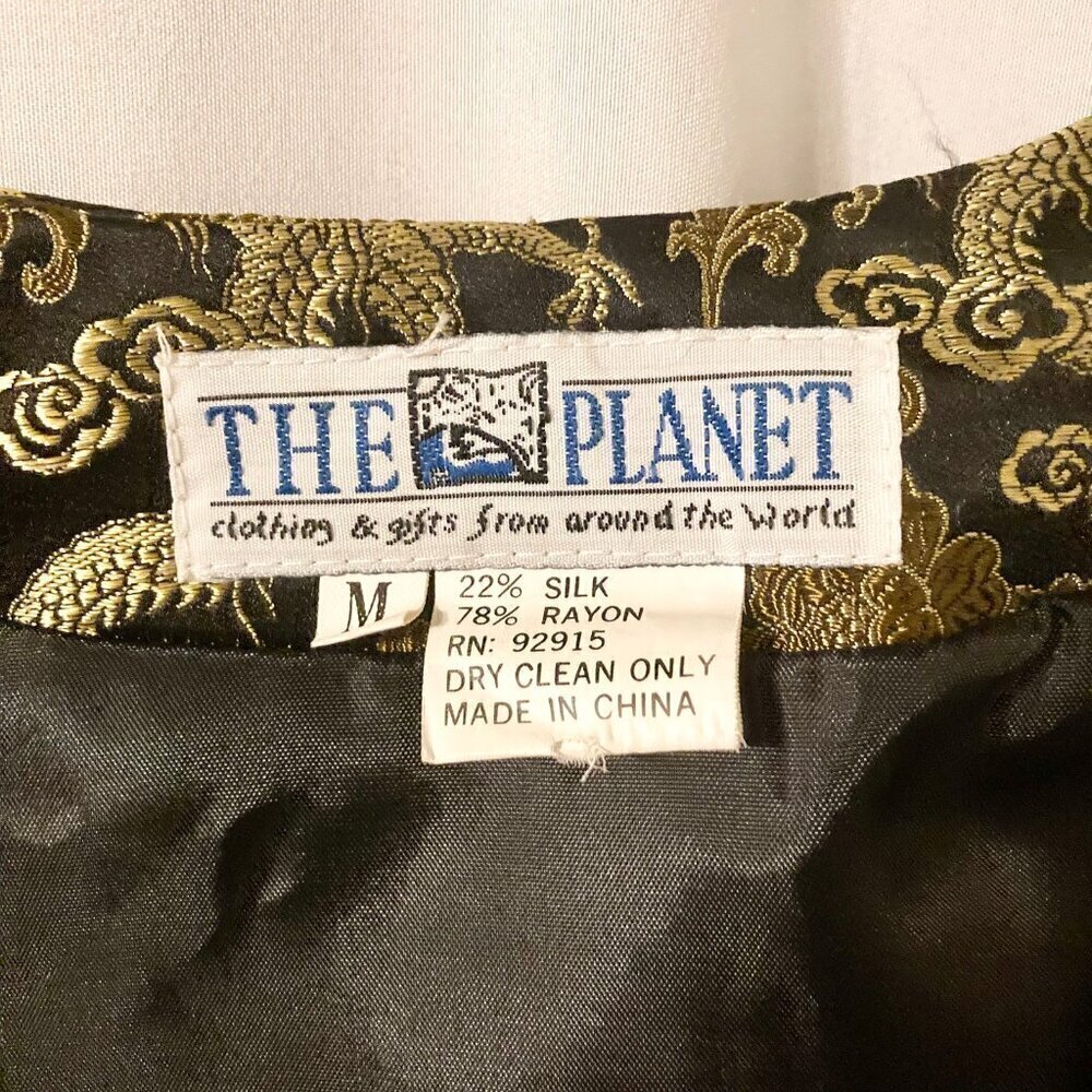 The Planet Chinese Vest Golden Dragon Embroidery Medium - Picture 9 of 9